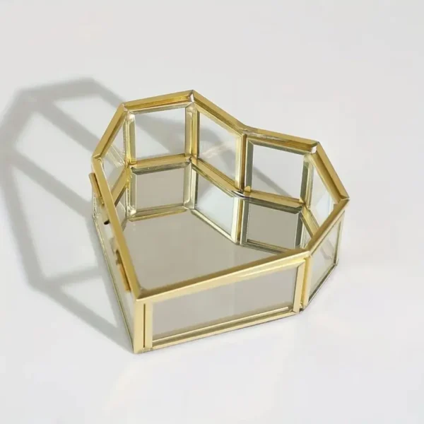 Boîte à bijoux cœur verre cuivre