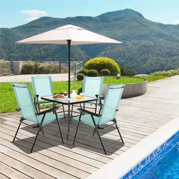 Chaise pliante jardin avec accoudoirs