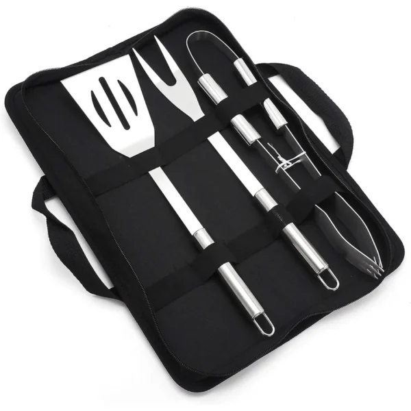 Kit ustensiles barbecue enroulable avec pochette