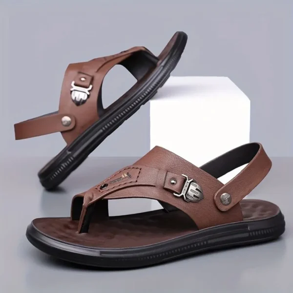 Tong cuir homme boucle métal – Image 6