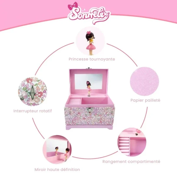 Boîte à bijoux enfant motif floral – Image 8