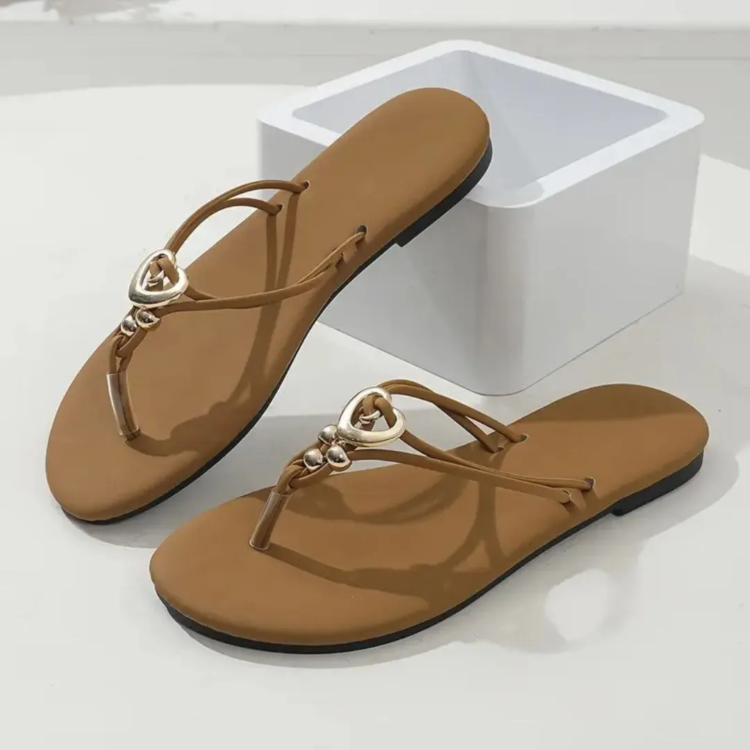 Tong cuir anneau cœur minimaliste – Image 7