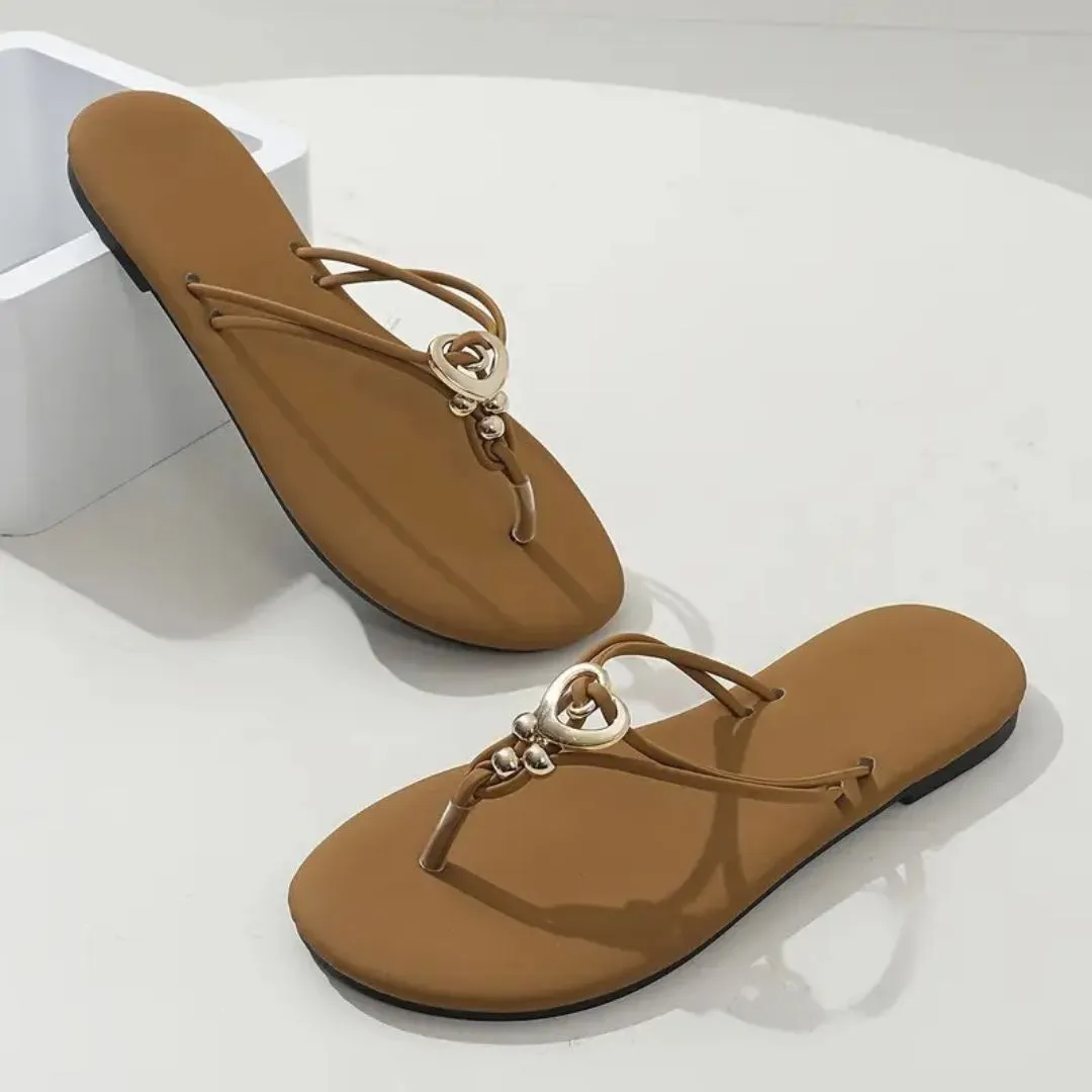 Tong cuir anneau cœur minimaliste – Image 8