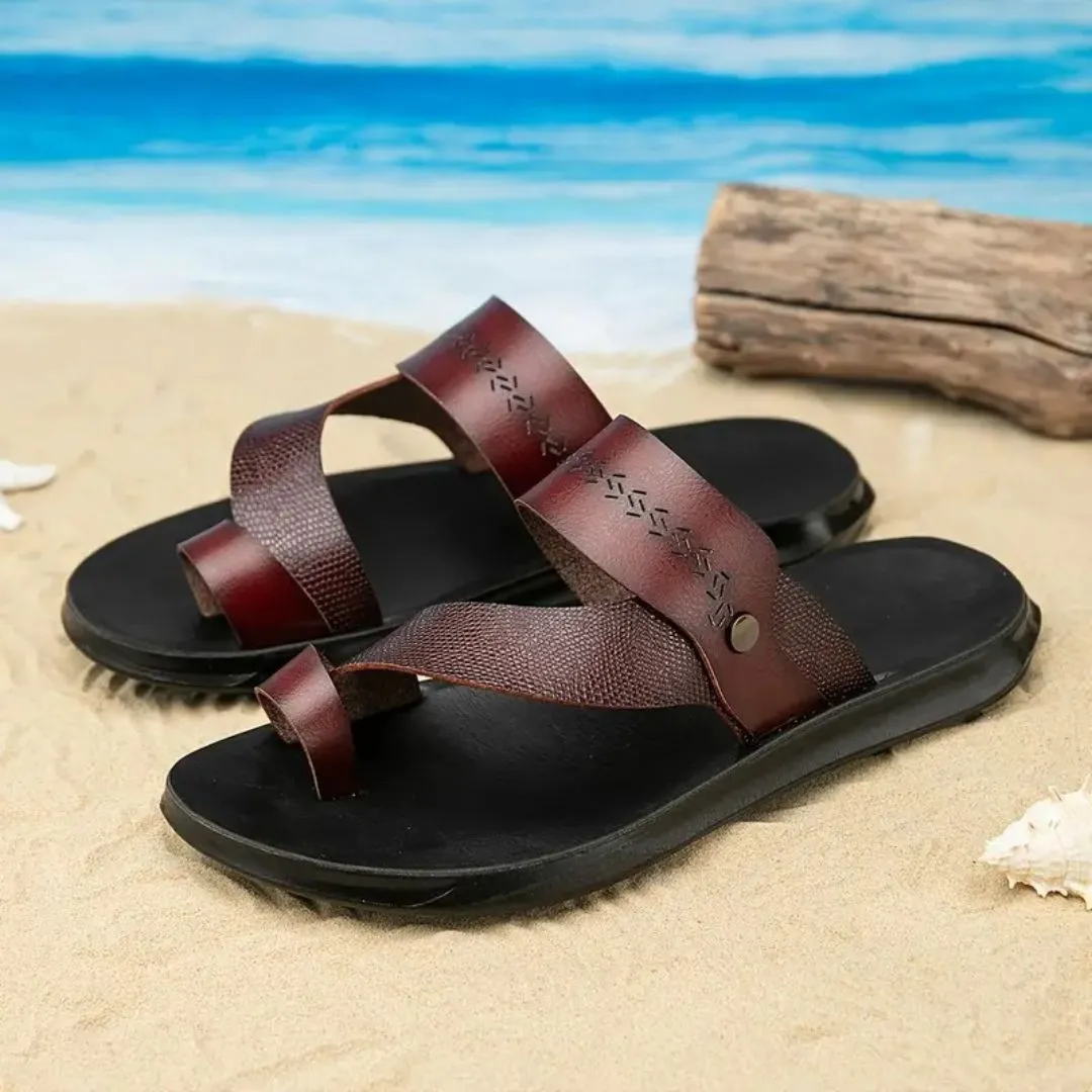 Tong cuir homme plage stylée – Image 2
