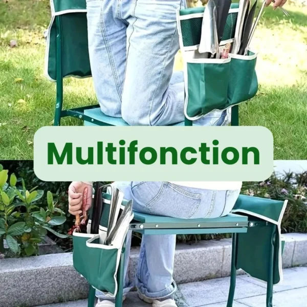 Tabouret jardinage pliant avec coussin – Image 5