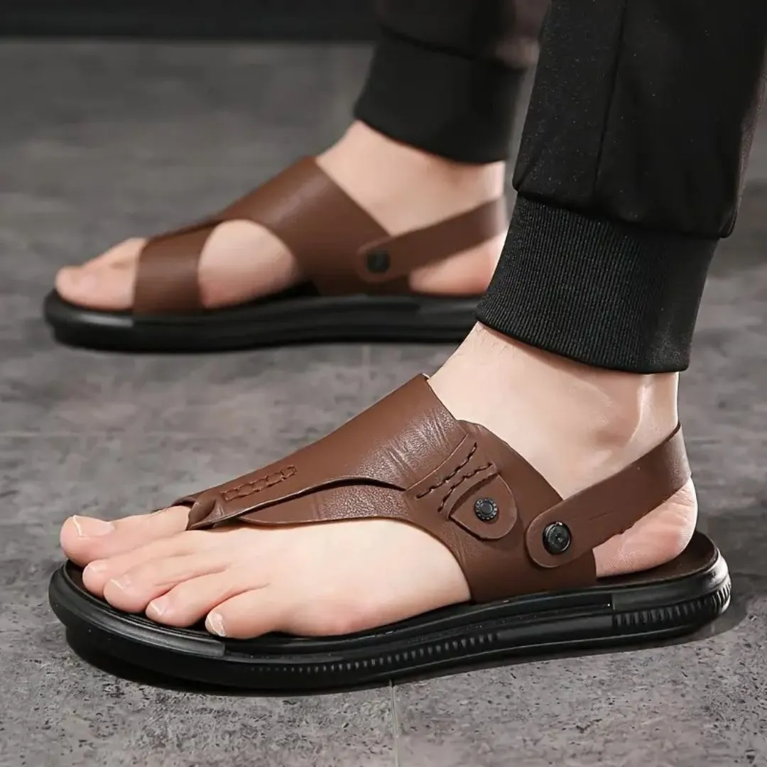 Tong cuir homme minimaliste confort – Image 6