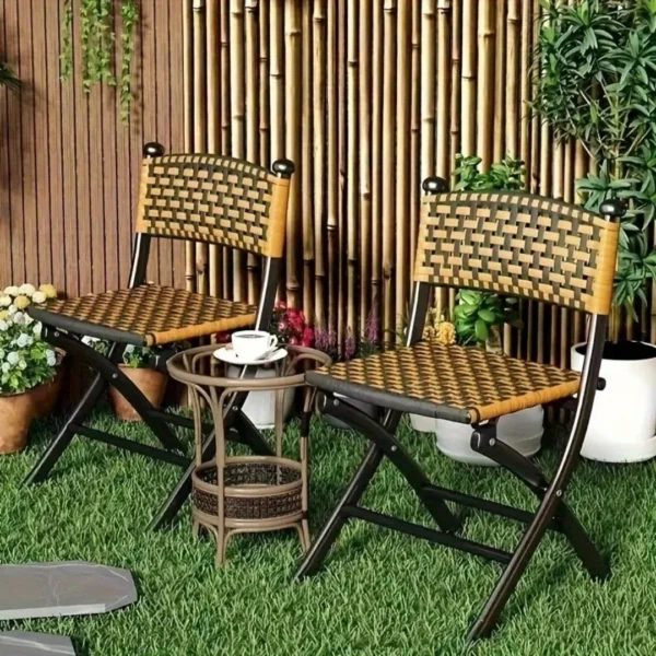 Chaise de jardin pliante en rotin – Image 5