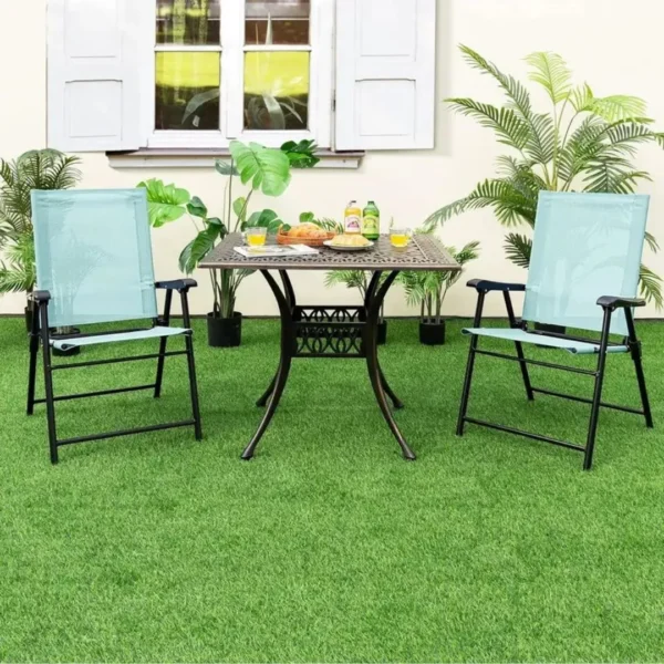 Chaise pliante jardin avec accoudoirs – Image 2