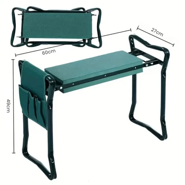 Tabouret jardinage pliant avec coussin – Image 3
