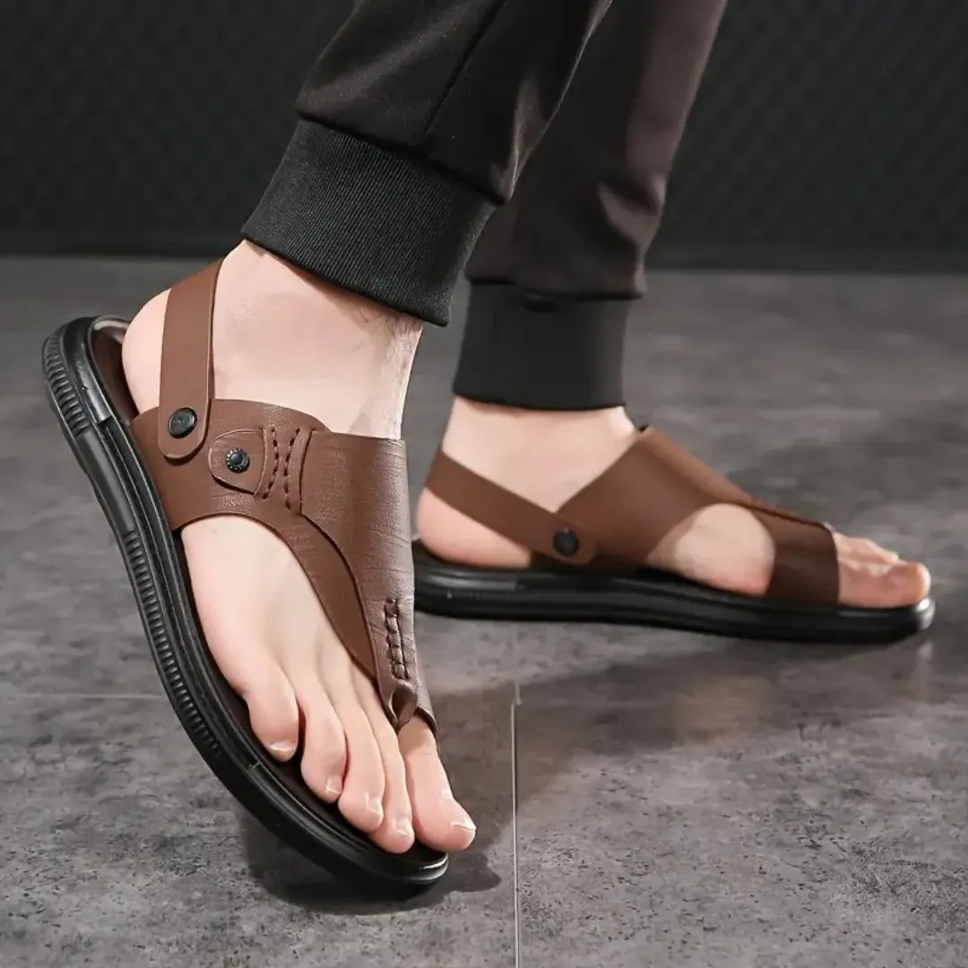 Tong cuir homme minimaliste confort – Image 7