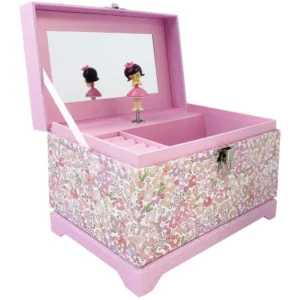 Boîte à bijoux enfant motif floral