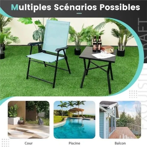 Chaise pliante jardin avec accoudoirs – Image 7