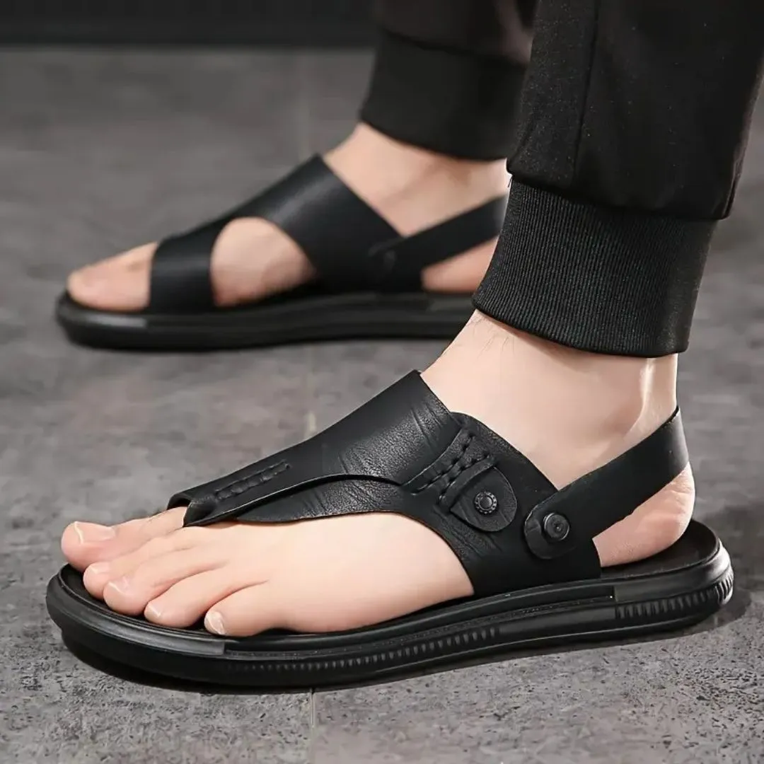 Tong cuir homme minimaliste confort – Image 2