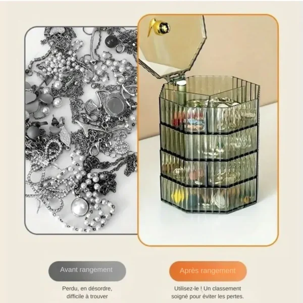 Boîte à bijoux rotative striée – Image 4