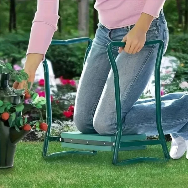 Tabouret jardinage pliant avec coussin – Image 7