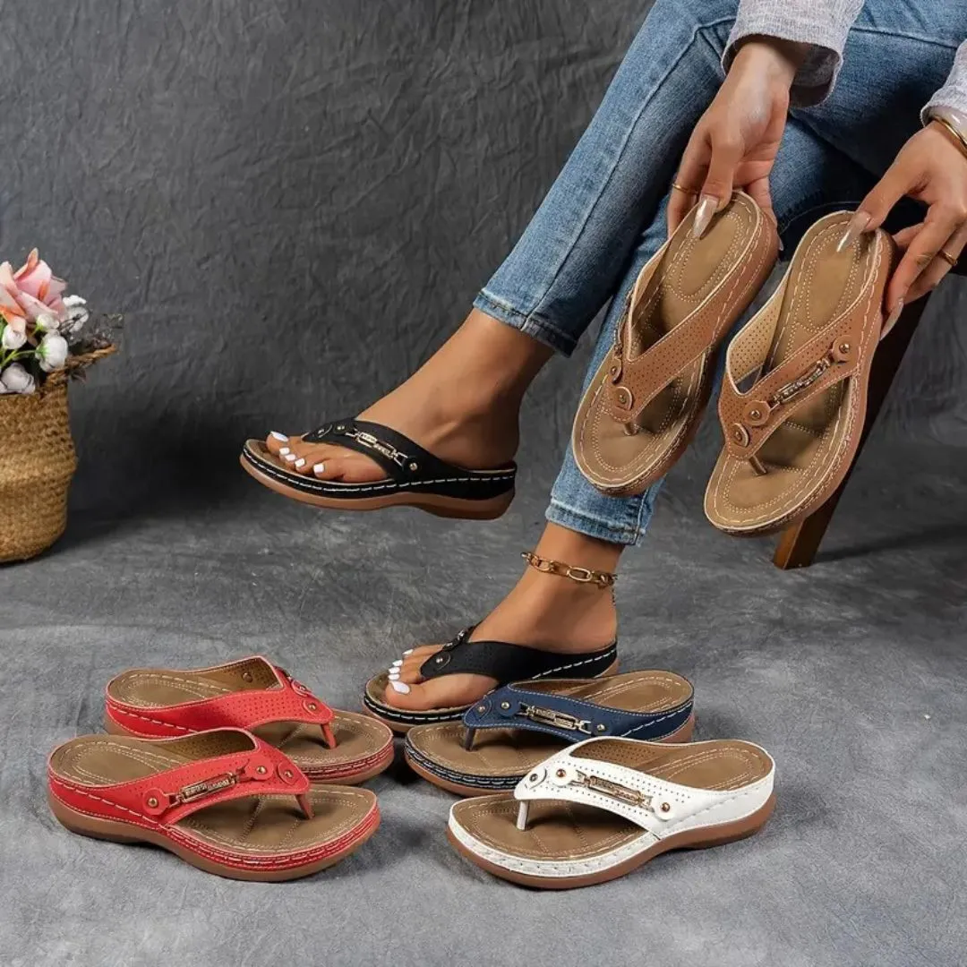 Tong cuir confort voûte plantaire – Image 2