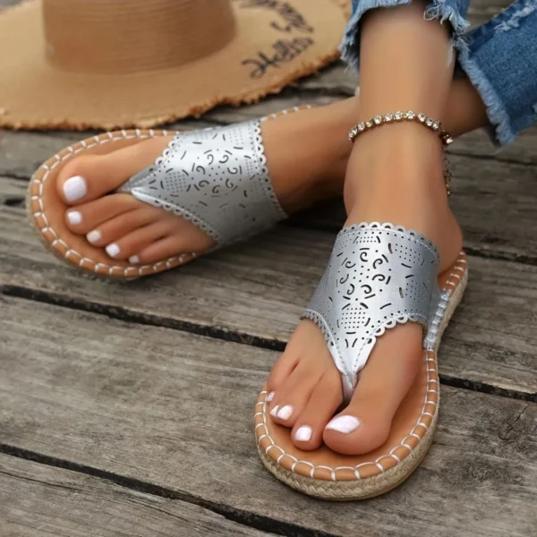 Tong cuir motif ajouré élégant – Image 11