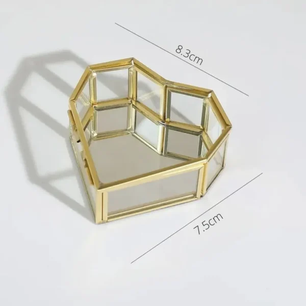 Boîte à bijoux cœur verre cuivre – Image 2