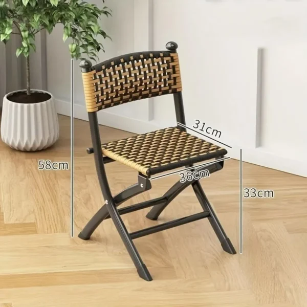 Chaise de jardin pliante en rotin – Image 3