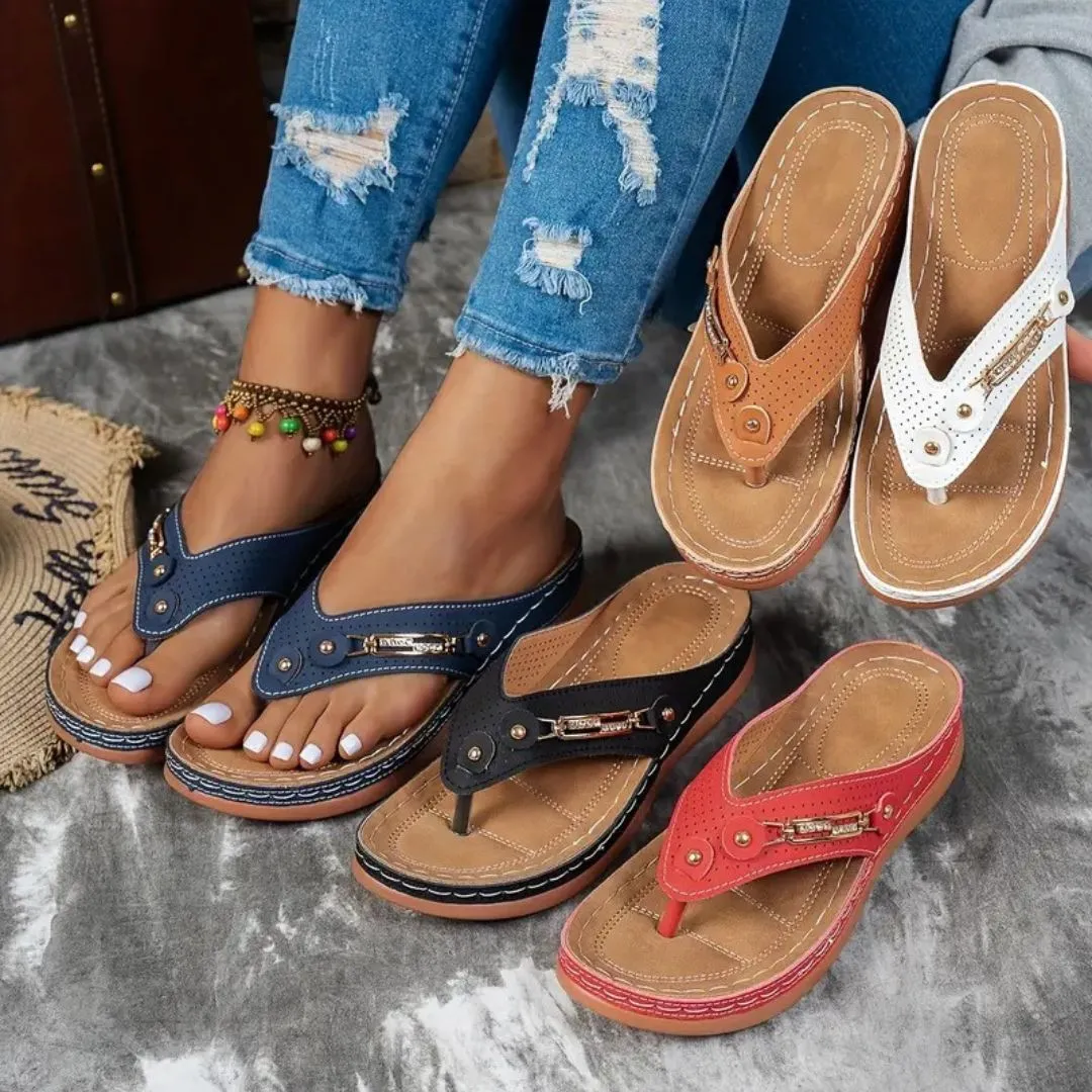 Tong cuir confort voûte plantaire