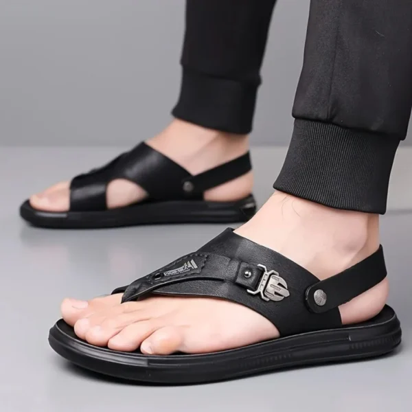 Tong cuir homme boucle métal – Image 9
