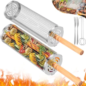 Panier légumes barbecue inox avec poignées