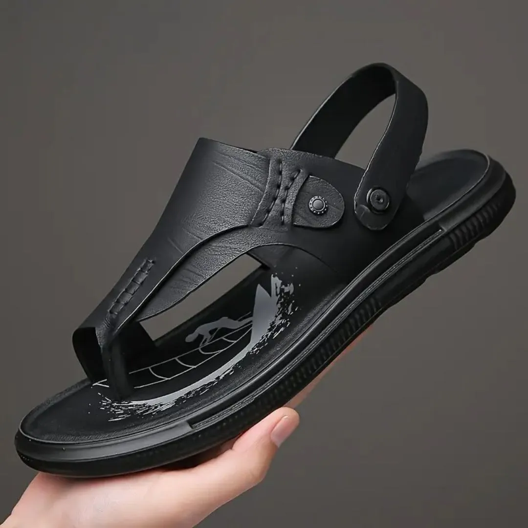 Tong cuir homme minimaliste confort – Image 4