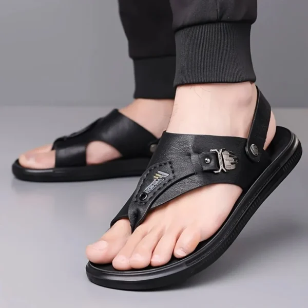 Tong cuir homme boucle métal – Image 8