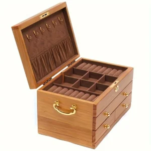 Boîte à bijoux bois 3 niveaux
