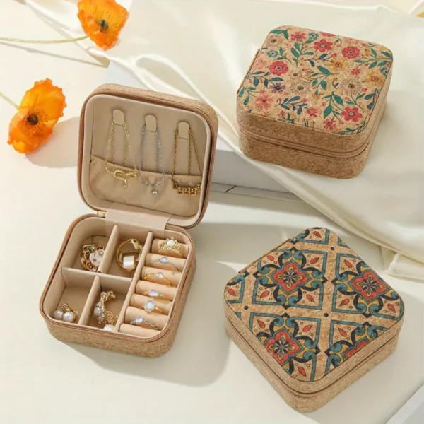 Boîte à bijoux liège vintage – Image 2