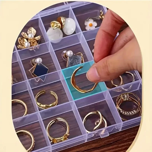 Boîte à bijoux plastique compartiments – Image 3