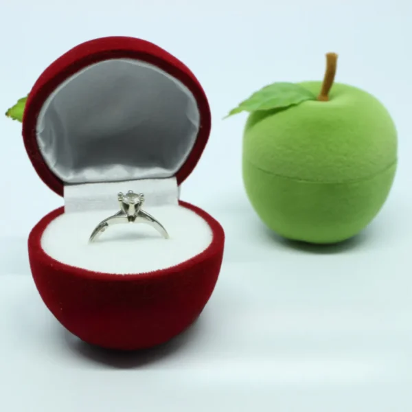 Boîte à bijoux pomme velours