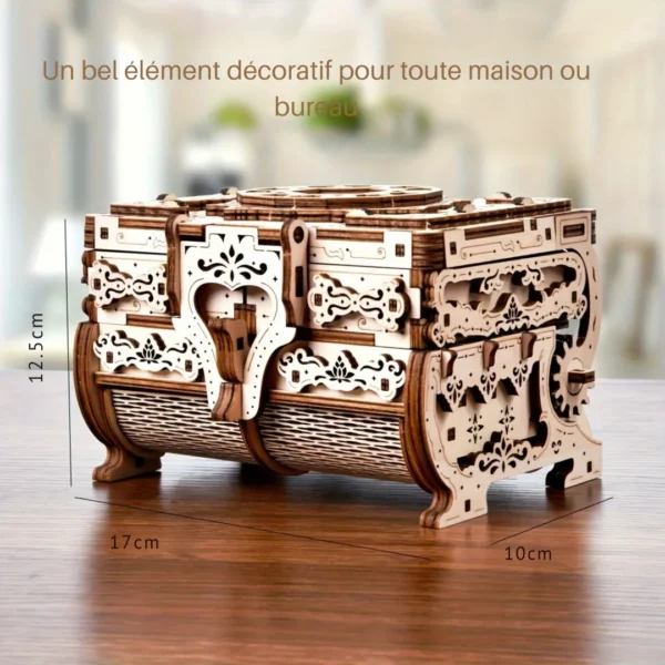 Boîte à bijoux puzzle bois 3D – Image 3