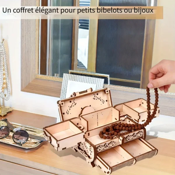 Boîte à bijoux puzzle bois 3D – Image 2