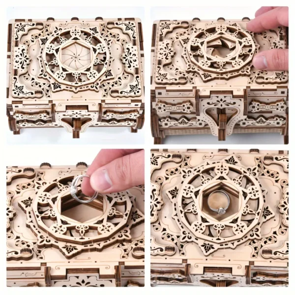 Boîte à bijoux puzzle bois 3D – Image 5