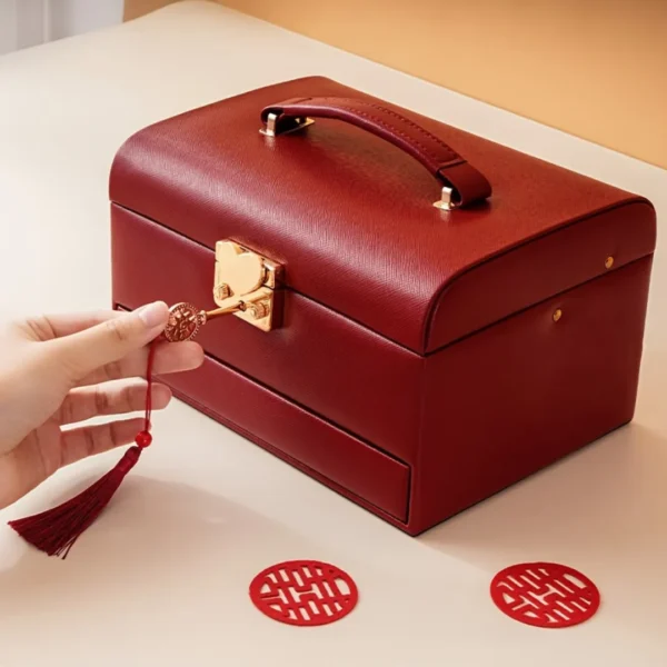 Boîte à bijoux rétro verrou cœur – Image 7