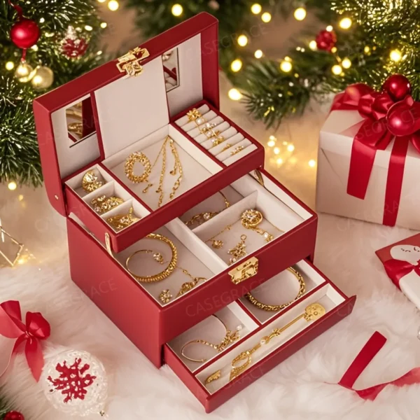 Boîte à bijoux rétro verrou cœur – Image 4