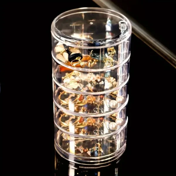 Boîte à bijoux rotative transparente – Image 2