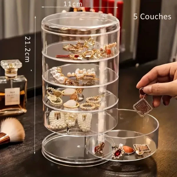 Boîte à bijoux rotative transparente – Image 6