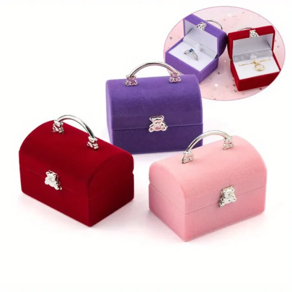 Boîte à bijoux velours ourson – Image 2