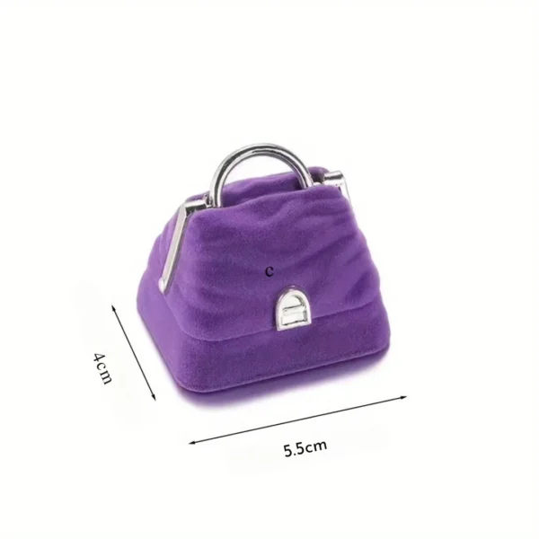 Boîte à bijoux velours sac à main – Image 3