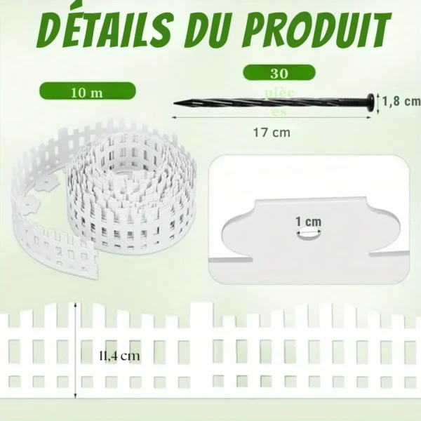 Bordure de jardin plastique à piquets – Image 3