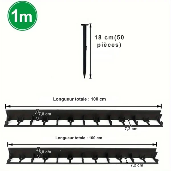 Bordure de jardin rigide avec piquets – Image 3