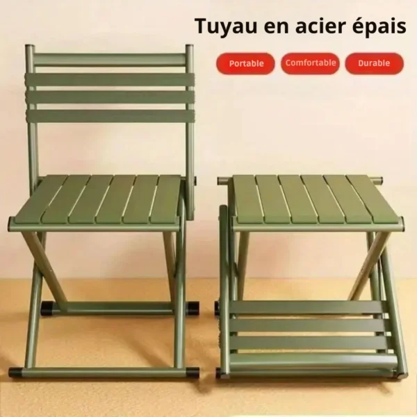 Chaise de jardin pliante métal robuste – Image 6