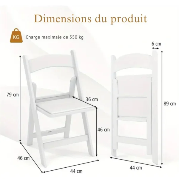 Chaise de jardin pliante résine robuste – Image 5