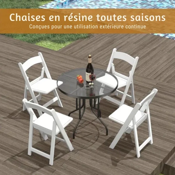 Chaise de jardin pliante résine robuste – Image 2