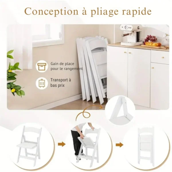 Chaise de jardin pliante résine robuste – Image 4