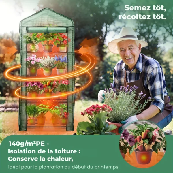 Serre verticale jardin 4 étagères – Image 5