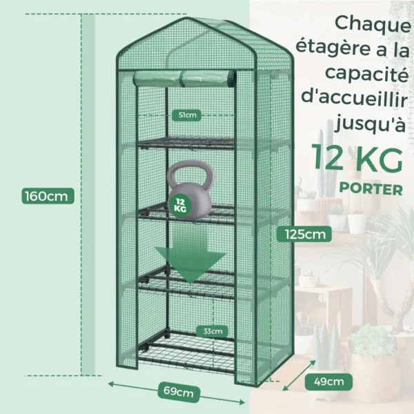 Serre verticale jardin 4 étagères – Image 3