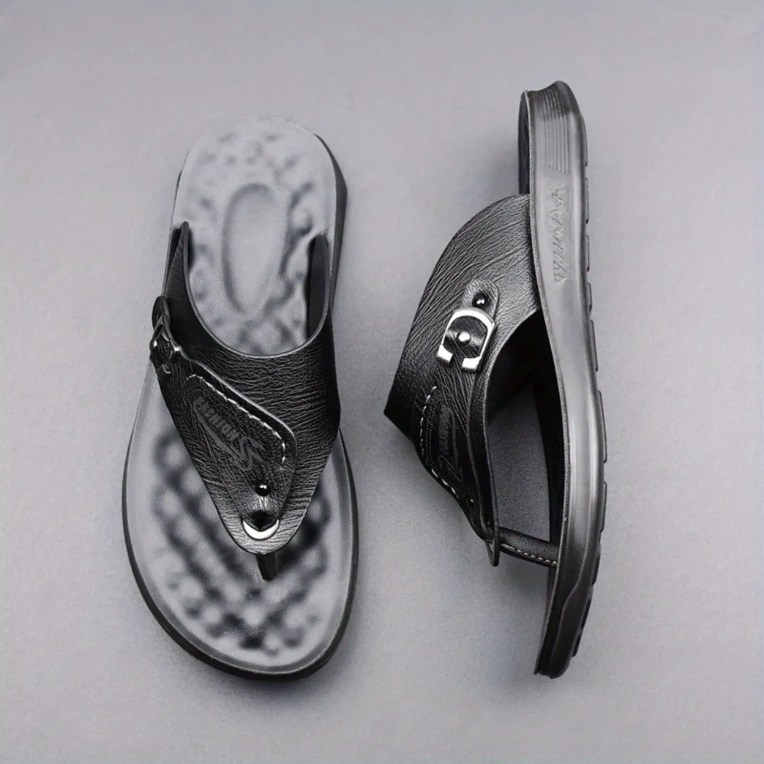 Tong cuir homme pointe décorée – Image 7